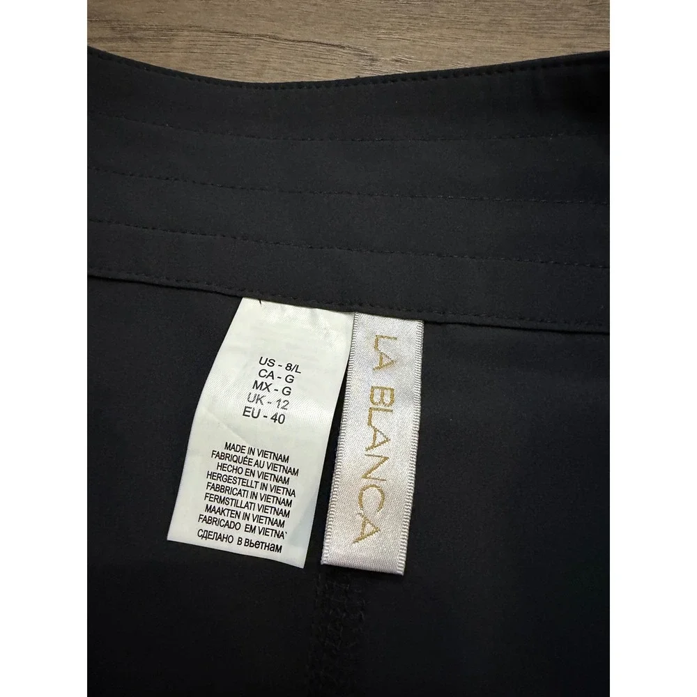 La Blanca Womens Black Lace Up Front Board Shorts‎ Swim Bottoms Size 8 L